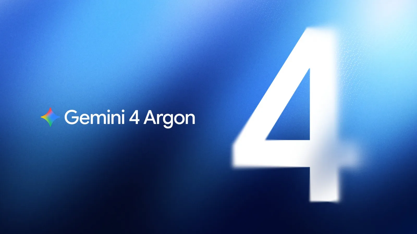 Schriftzug „Gemini 4 Argon“ mit großer Ziffer 4 auf blauem Hintergrund